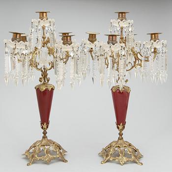 KANDELABRAR, ett par, oscarianska, 1800-talets slut.