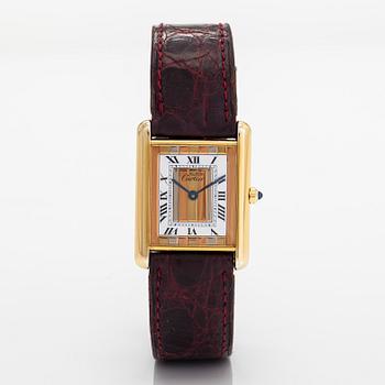 must de Cartier, Tank, Trinity dial, armbandsur, 23,5 x 23 (30,5) mm.