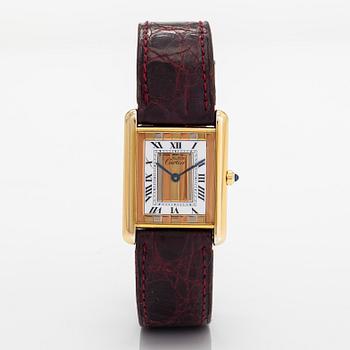 must de Cartier, Tank, Trinity dial, wristwatch, 23.5 x 23 (30.5) mm.