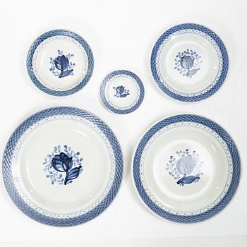 Royal Copenhagen, Dinner service, 94 pieces, earthenware, “Tranquebar”, Aluminia, Denmark.