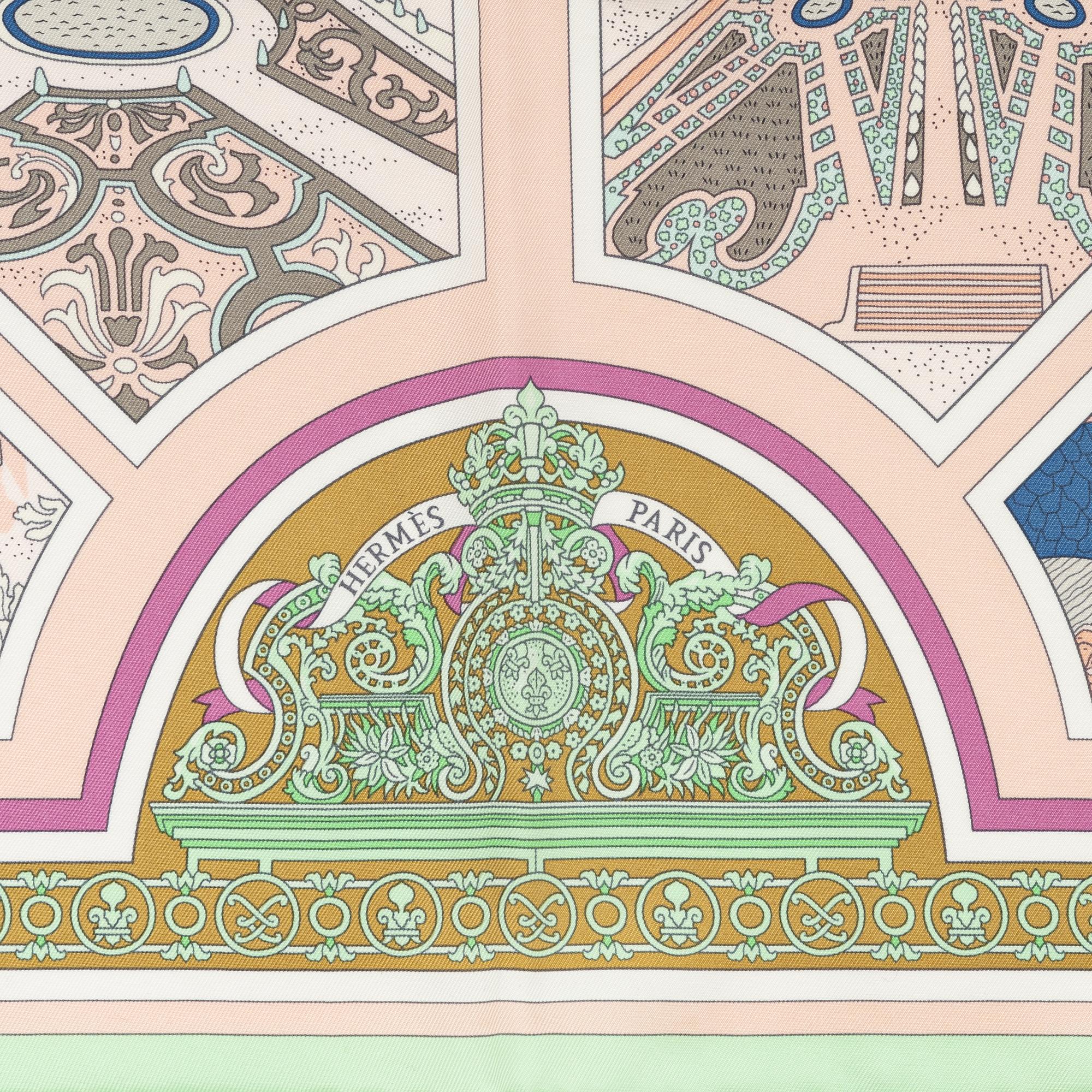 Hermès, a 'Flanerie a Versailles' silk scarf.
