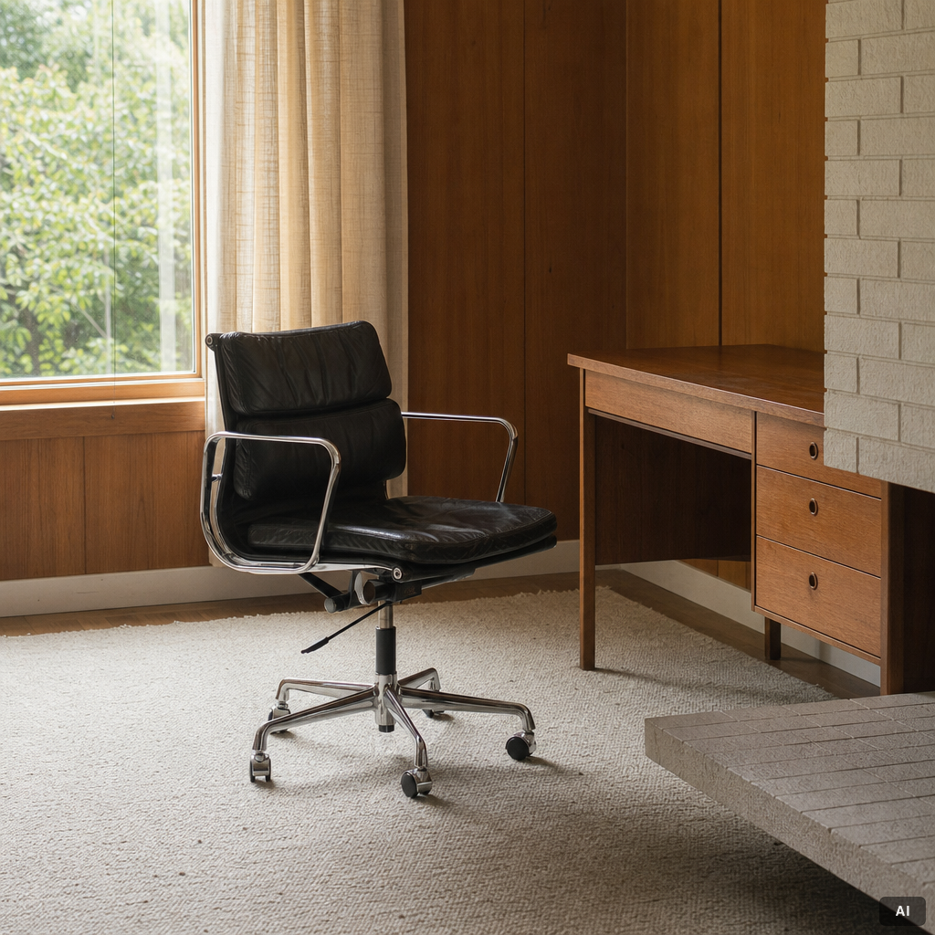 Charles & Ray Eames, a "Soft Pad" swiveling desk chair model EA217, Vitra.