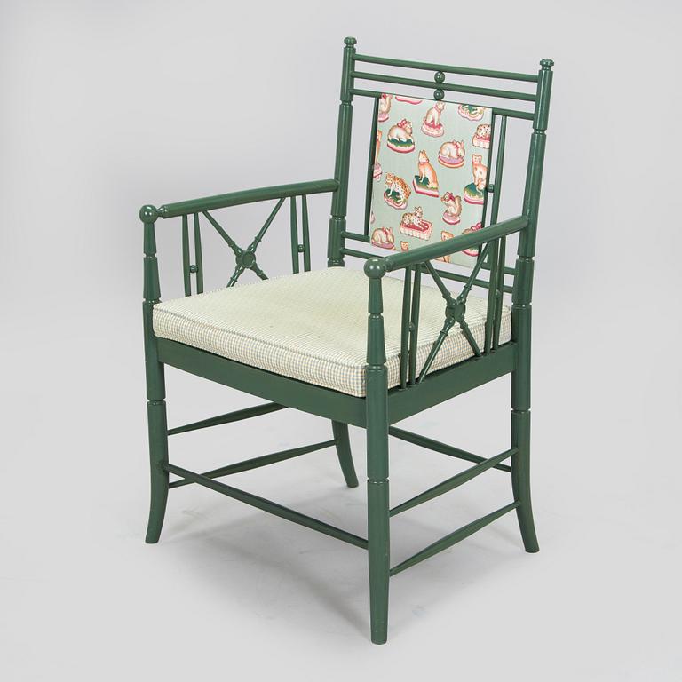 Desk/side table, a chair and a chest of drawers, last quarter of the 20th century.