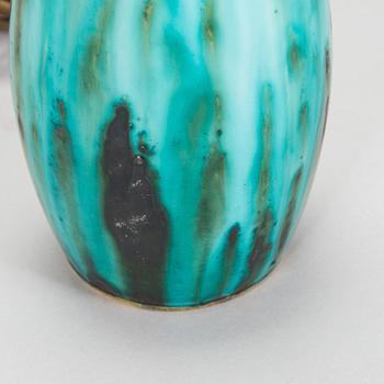Friedl Holzer-Kjellberg, a ceramic tablelamp, signed Arabia -F.H.Kj.-.