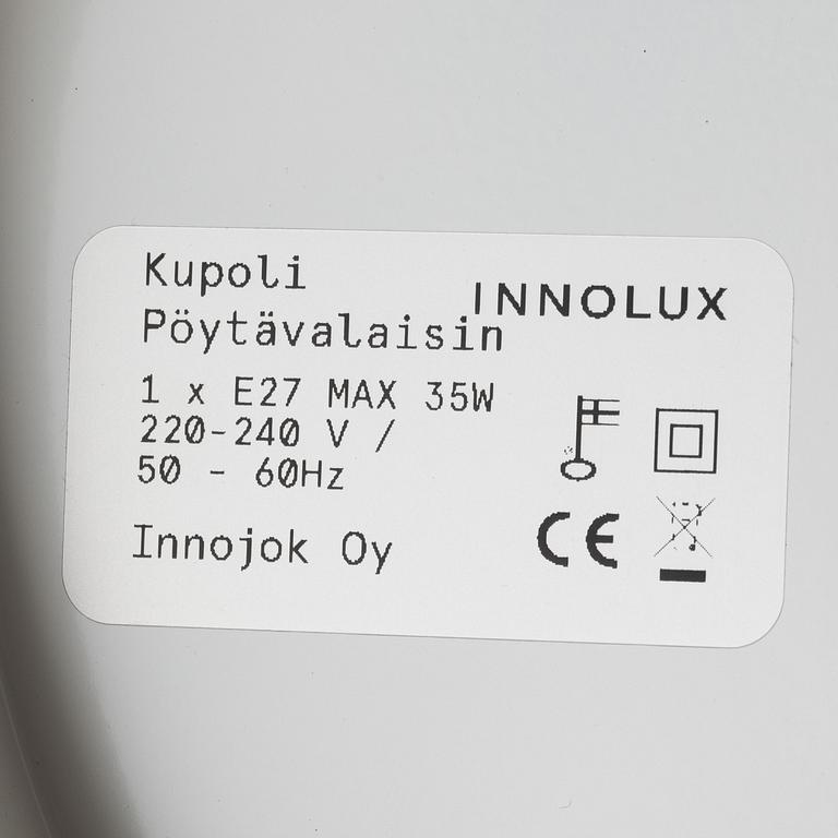 Yki Nummi, a pair of "Kupoli" table lamps from Innolux, Finland, 21st century.