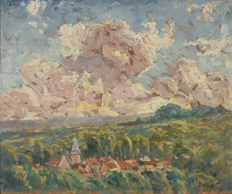 Karl Edvard Diriks, oil on paper-panel, signed.