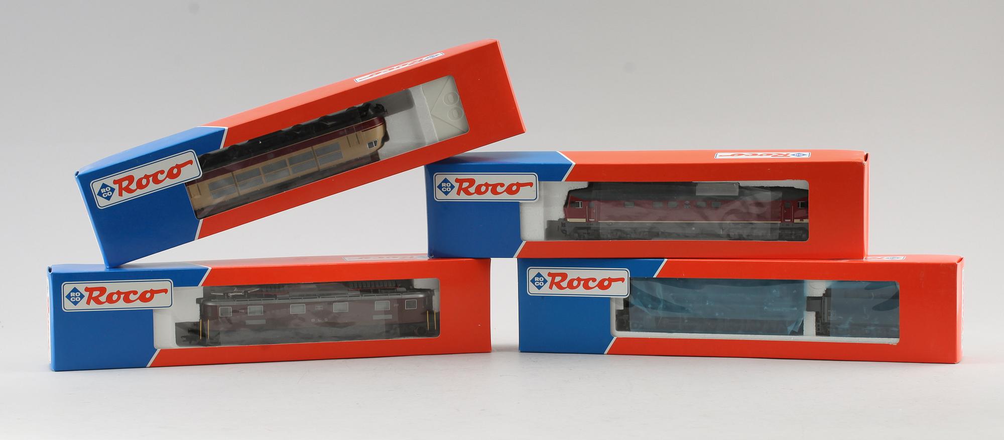 SAMLING MODELLTÅG, 4 delar, Roco, Österrike.