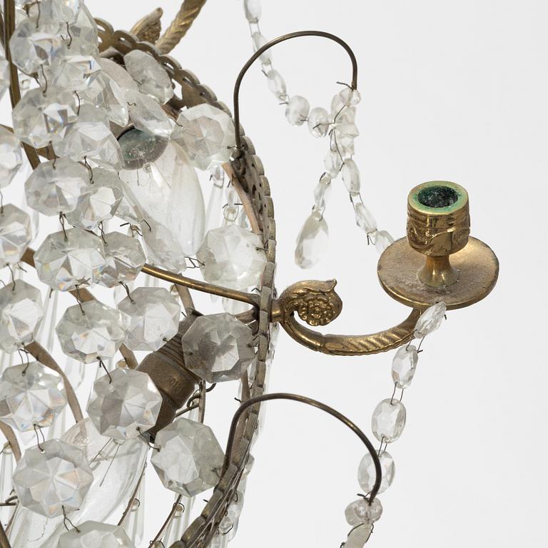 An Empire style chandelier, later part of the 20th Century.