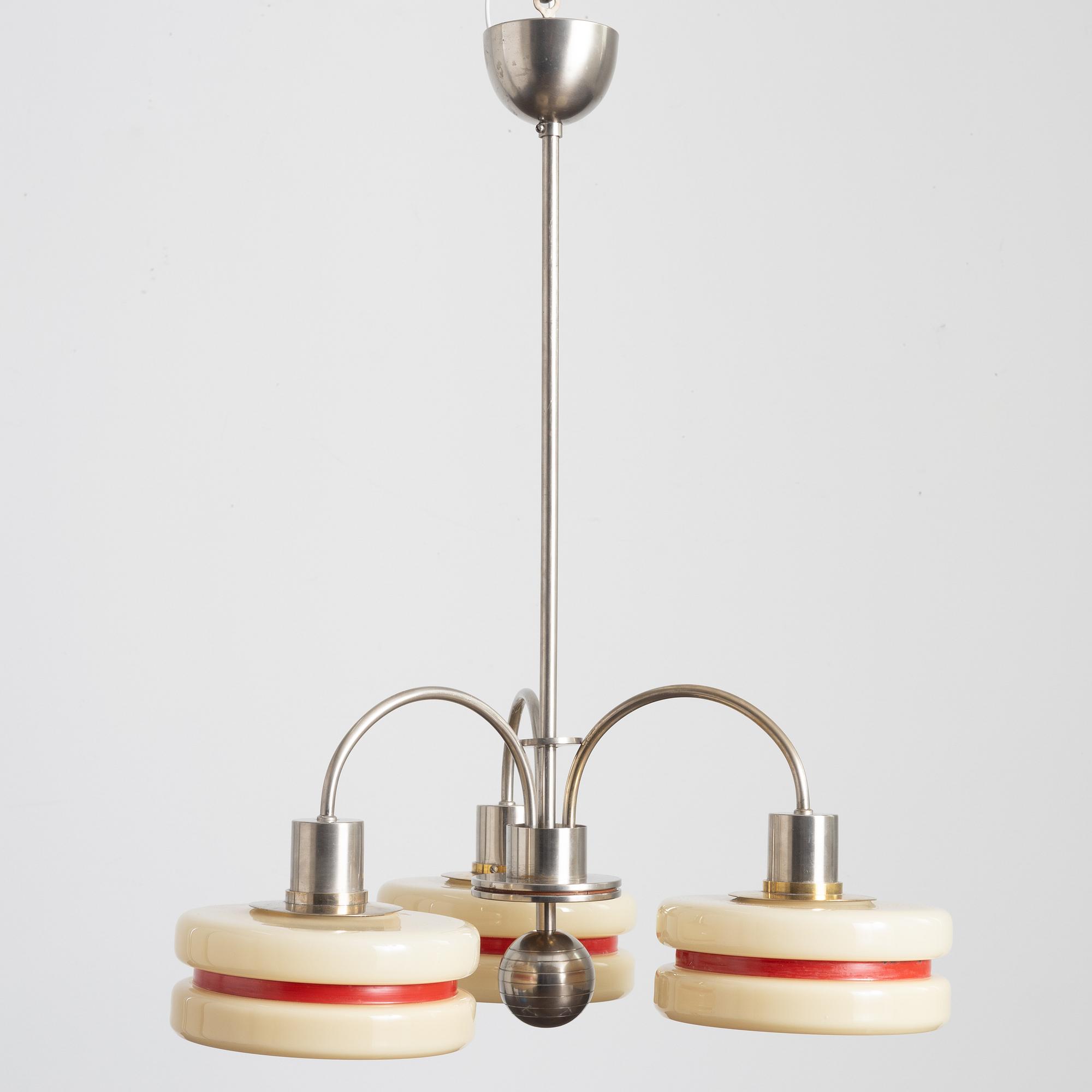Harald Notini, a model "10277" ceiling lamp, Arvid Böhlmarks Lampfabrik, Stockholm, 1930s.