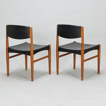 A set of four mid 20th century chairs. Glostrup Möbelfabrik, Denmark.