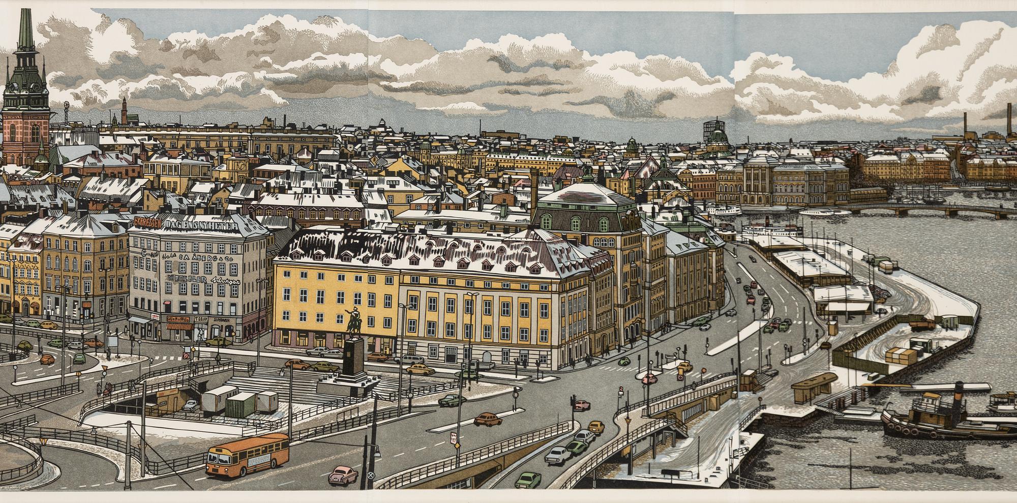 Svenolov Ehrén, Utsikt över Slussen.
