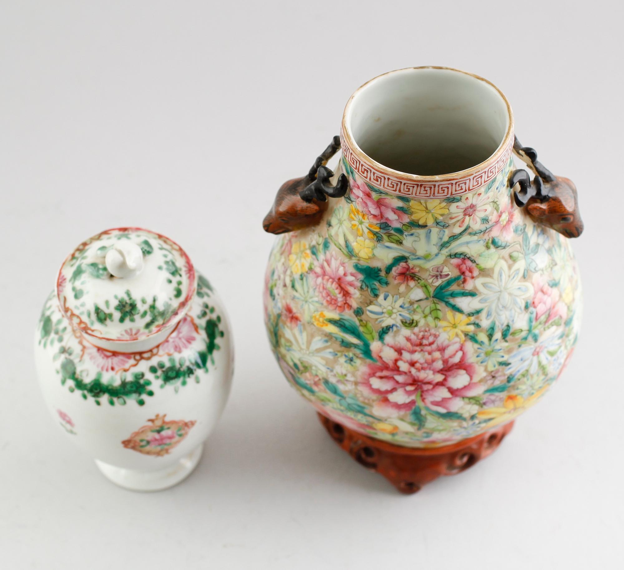 TEVAS samt VAS, porslin, Kina, 1700- och 1900-tal.