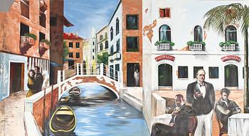 OKÄND KONSTNÄR, olja på duk, 1900/2000-tal, sign.