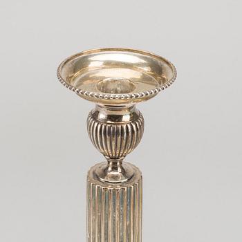 A pair of Swedish 18th century silver candlesticks, marks of Stephan Westerstråhle, Stockholm 1792.