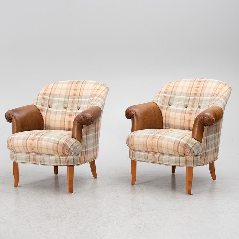 A pair of easy chairs,, Jio furniture, Jönköping, second half of the 20th century.