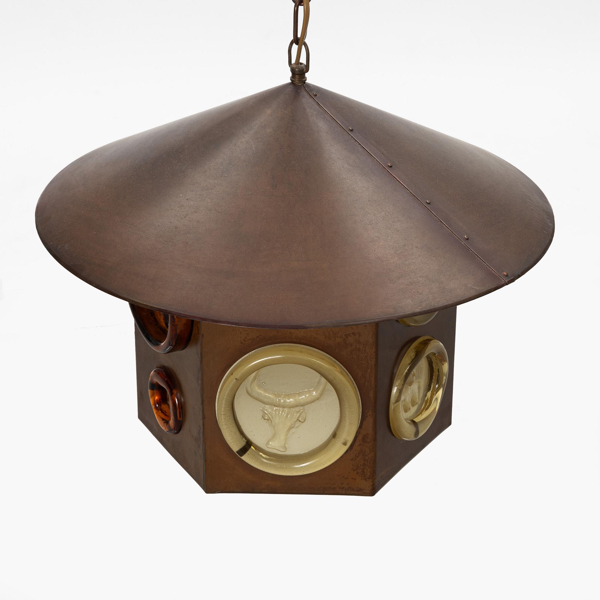 Erik Höglund, taklampa, Boda Glasbruk, 1900-talets andra hälft.