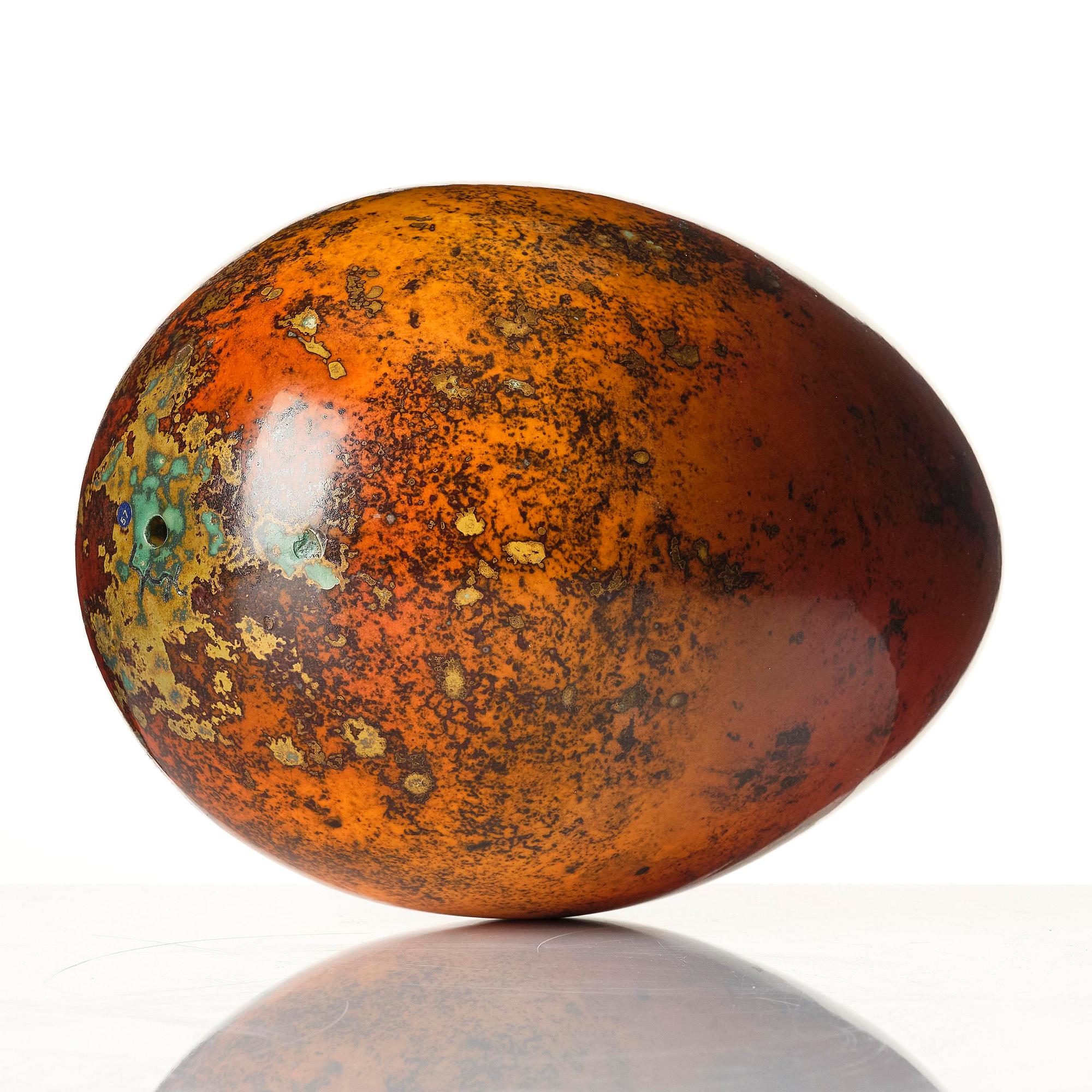 Hans Hedberg, a faience sculpture of an egg, Biot, France.