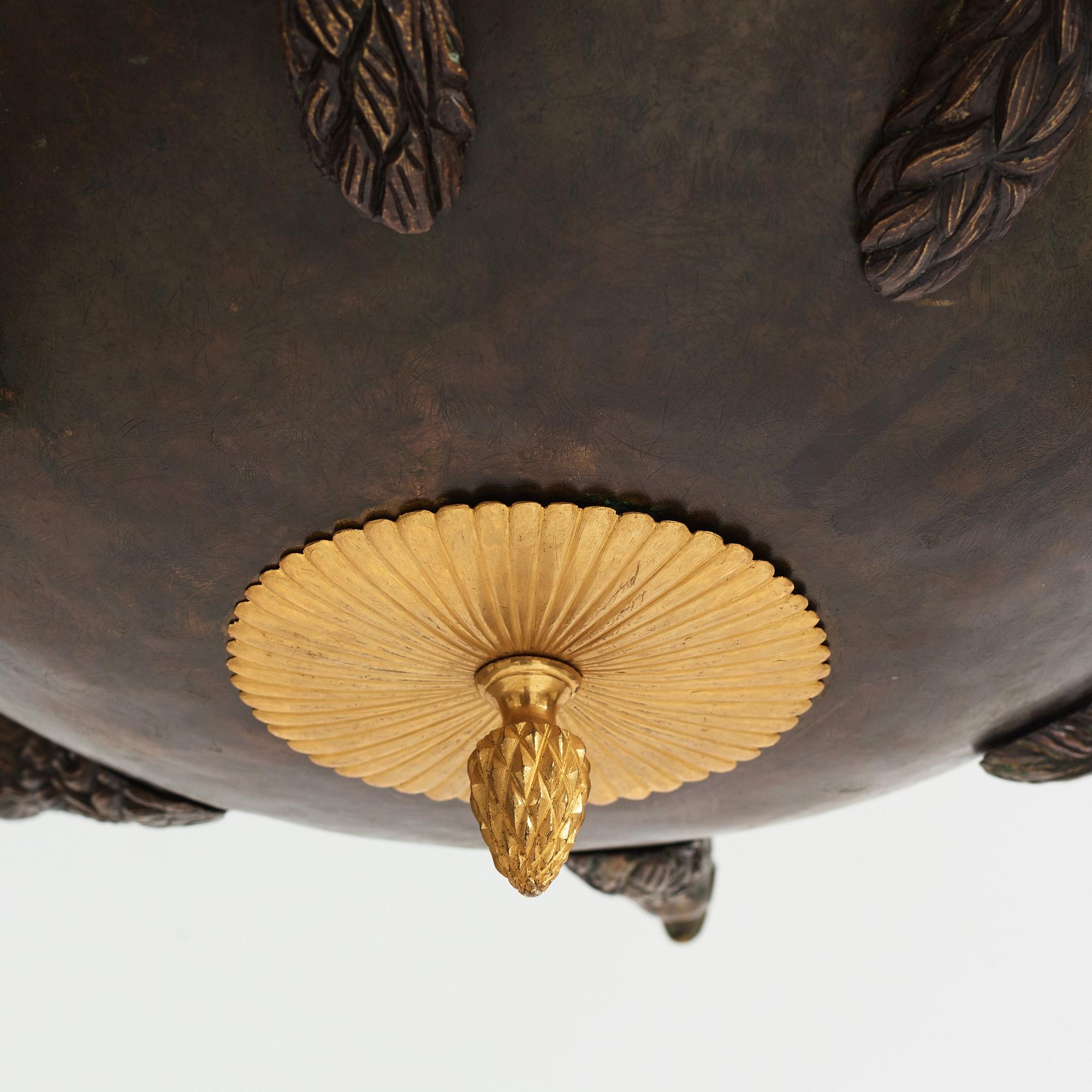 A Swedish Empire 19th century eight-light hanging-lamp.