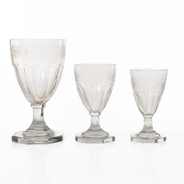 Gerda Strömberg, an 115-piece 'Hörningsholm' glass service, Strömbergshyttan, Sweden.