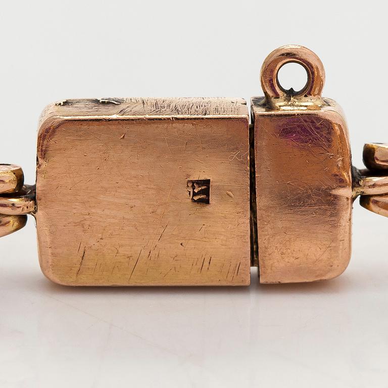 Bracelet, approx. 12K gold and synthetic sapphires.