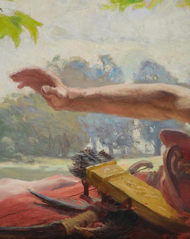 Gottfrid Kallstenius, Reclining woman with faun.