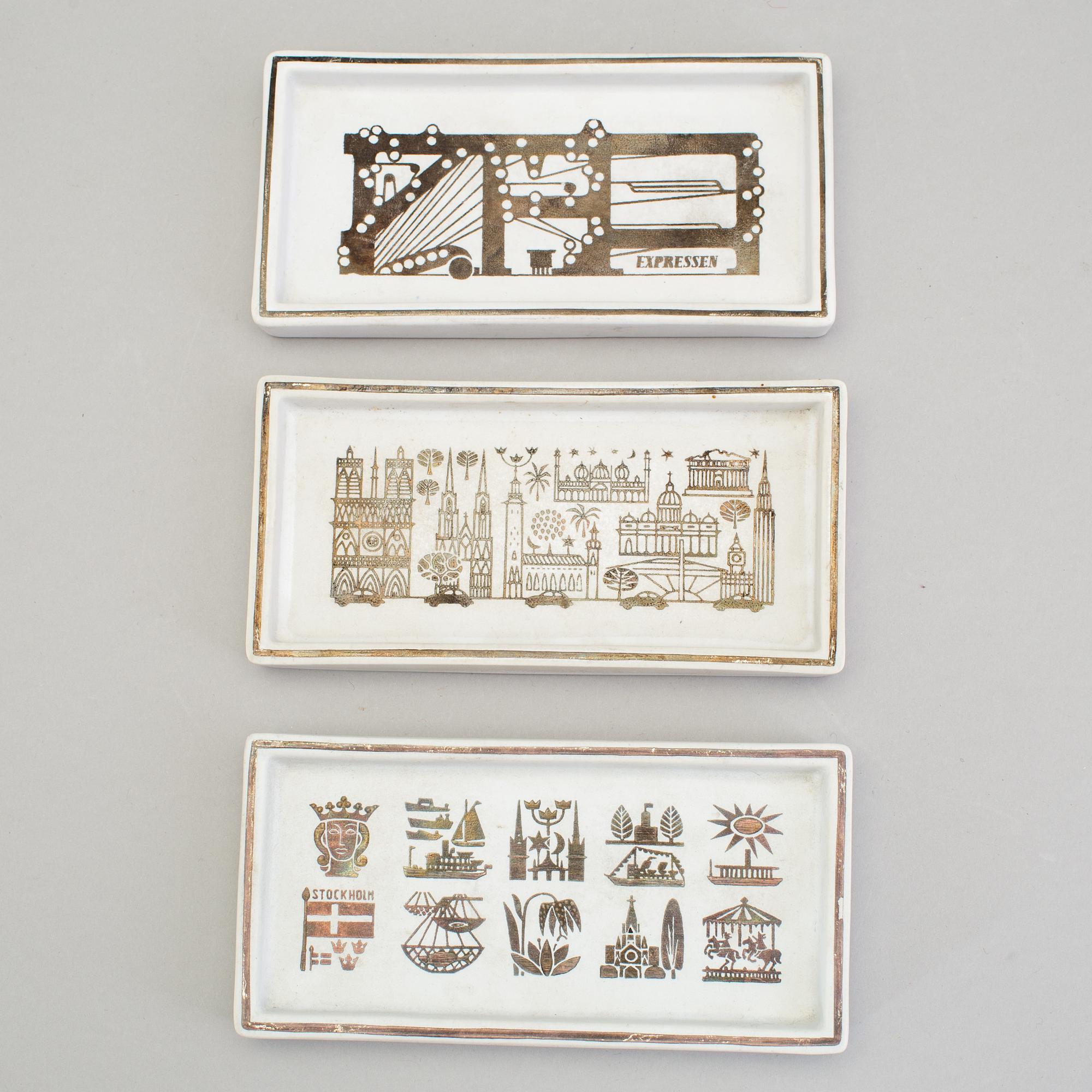 STIG LINDBERG, a lot of seven pieces of "Grazia" items, Gustavsberg 1950/60s.