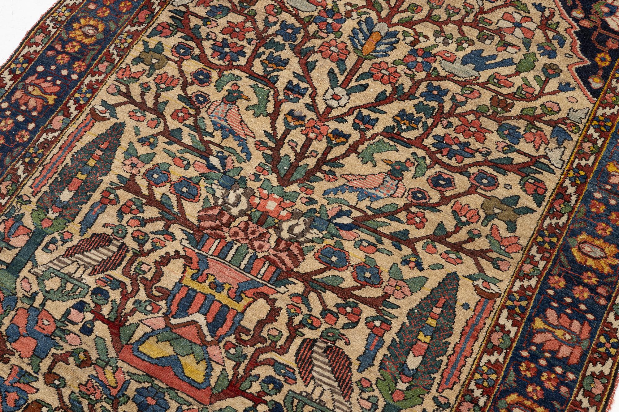 An antique Chahar Mahal and Bakhtiari rug, c. 204 x 145 cm.