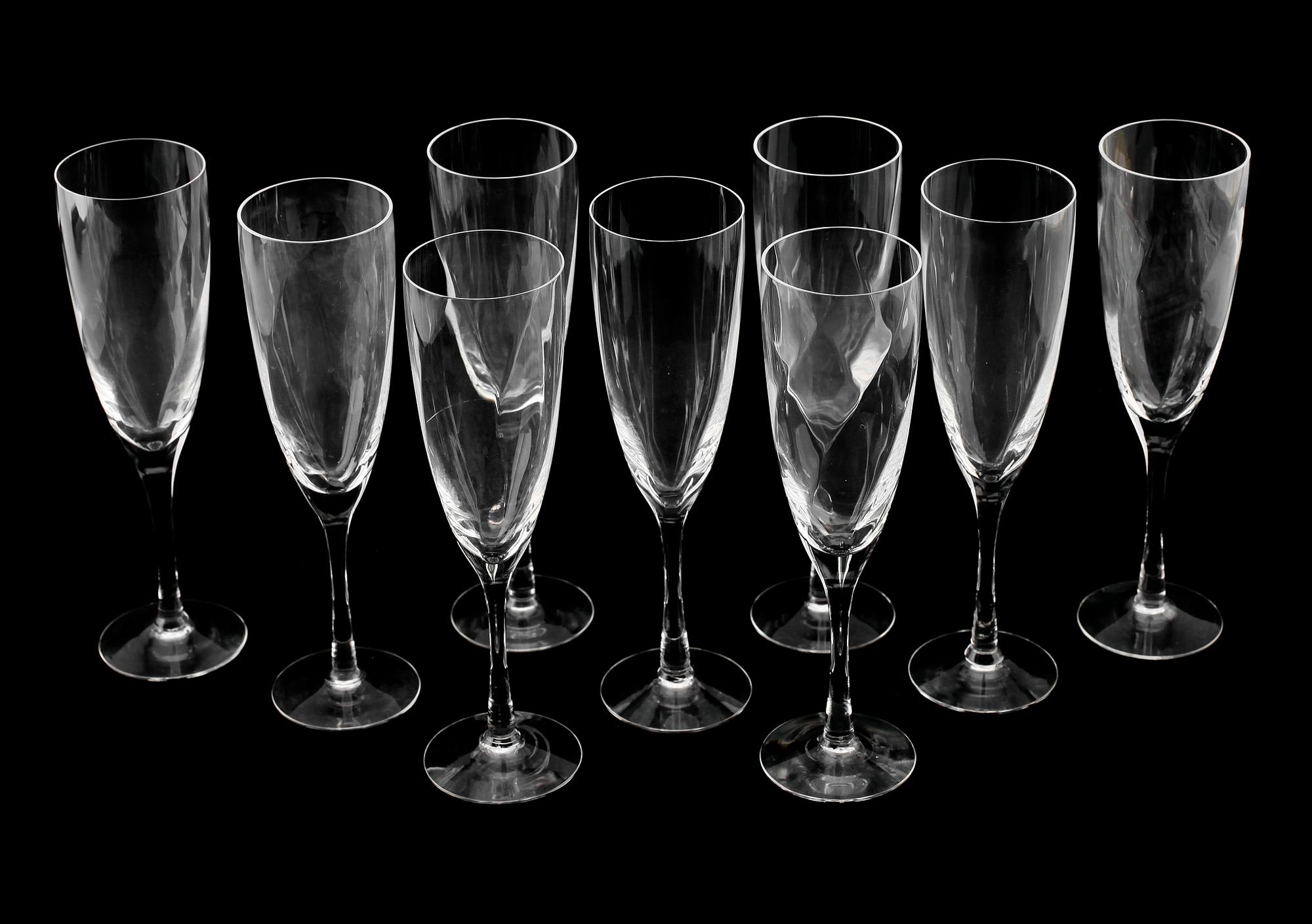 CHAMPANGEGLAS, 9 st, "Chateau",  Bertil Vallien, Kosta Boda.