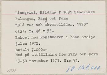 Hilding Linnqvist, "Blå vas och akvarellådor".