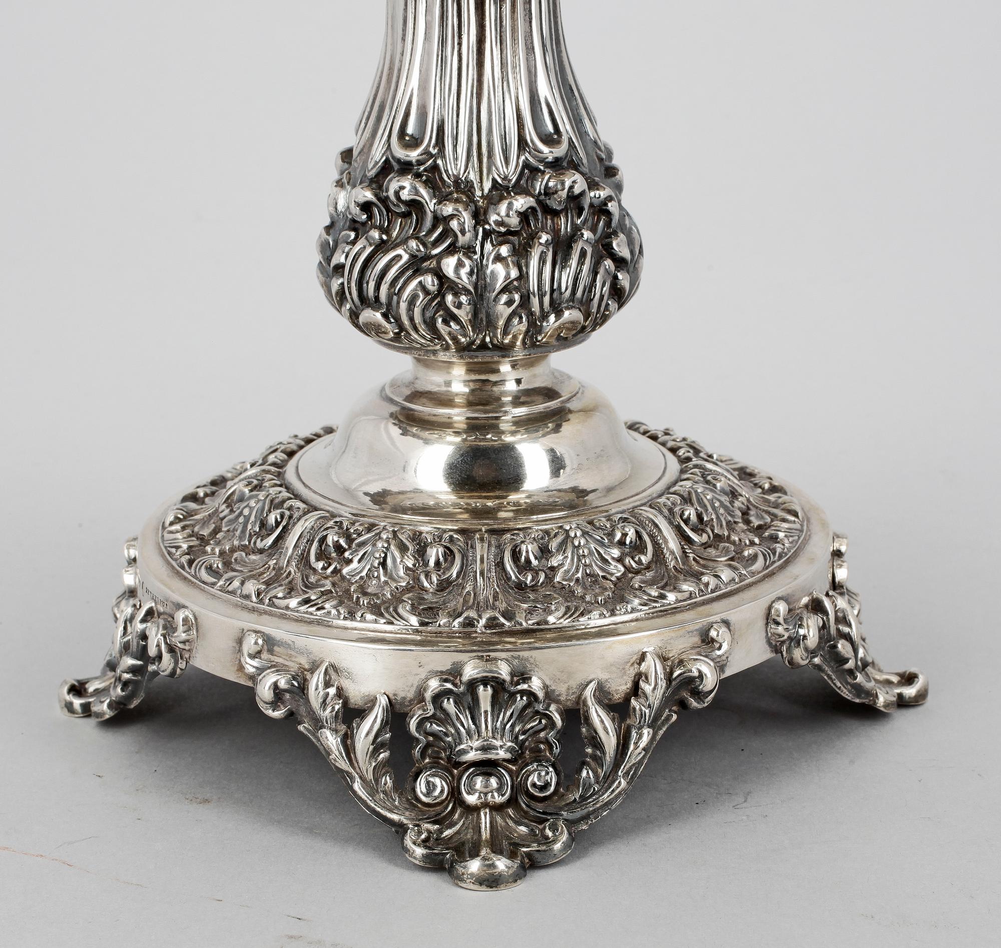 UPPSATSSKÅL, silver, senempire/nyrokoko, Zethelius, Stockholm 1841. Vikt ca 990 gram.