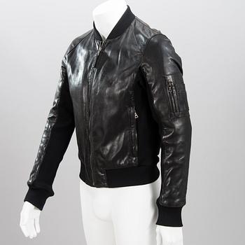 PRADA Mens Black Leather Jacket.
