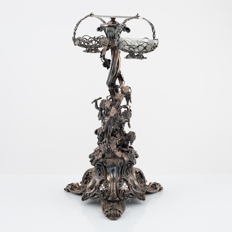 A silver plated centrepiece, Wordley & Co, Liverpool, England, late 19th Century.