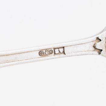 Kaffeskedar, 12 st, silver, S:t Petersburg 1898-1903, oidentifierad mästare AS. Originaletui.