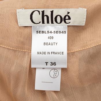 Chloé, a cotton/silk blouse, size 36.