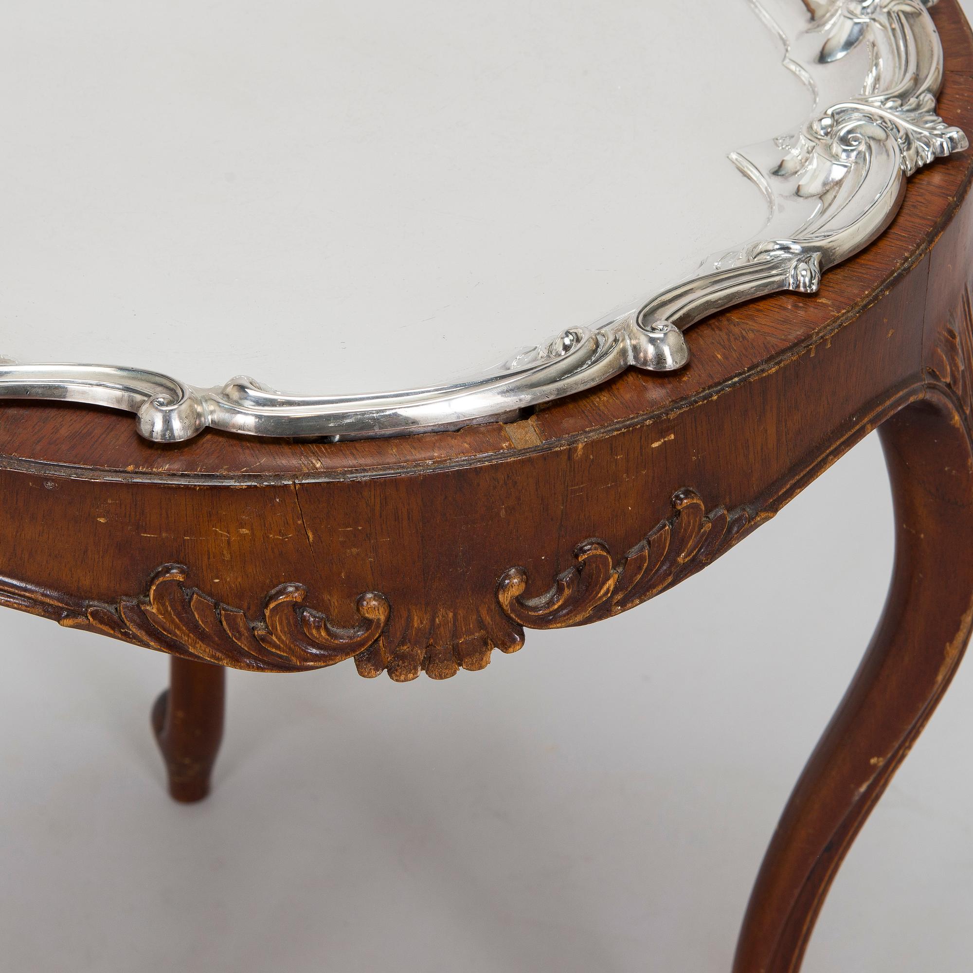 Brickbord, sterlingsilver och mahognyfaner, Mappin & Webb, London 1912, stommen av Paul Boman.