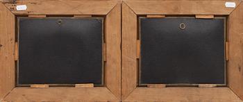 VÄGGRELIEFER, mässing, Frankrike, ett par.