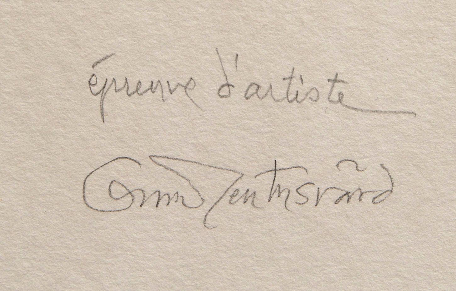 Oscar Reutersvärd, three color lithographs, signed épreuve d'artiste.