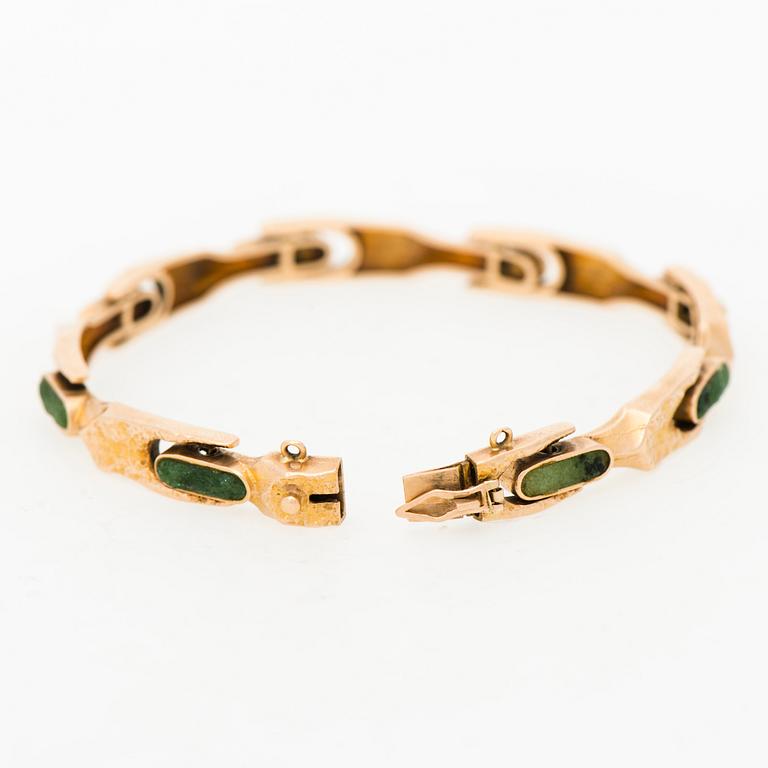 A BJÖRN WECKSTRÖM BRACELET, "Namban", zoisite, 14K gold. Lapponia 1976.