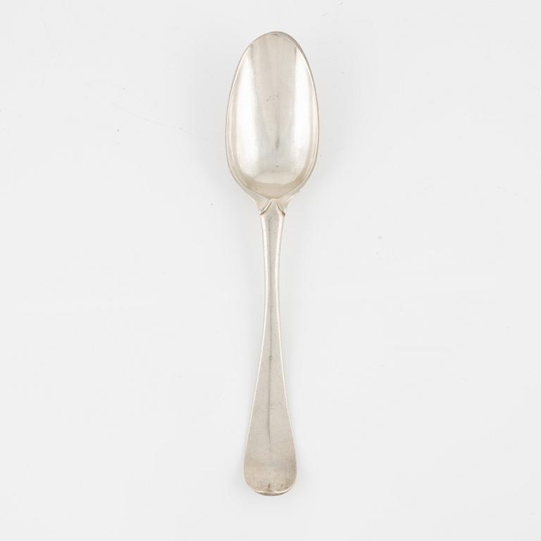 A set of twenty North-European silver rococo spoons, maker's mark IVH possibly for Jacob von Herberg .