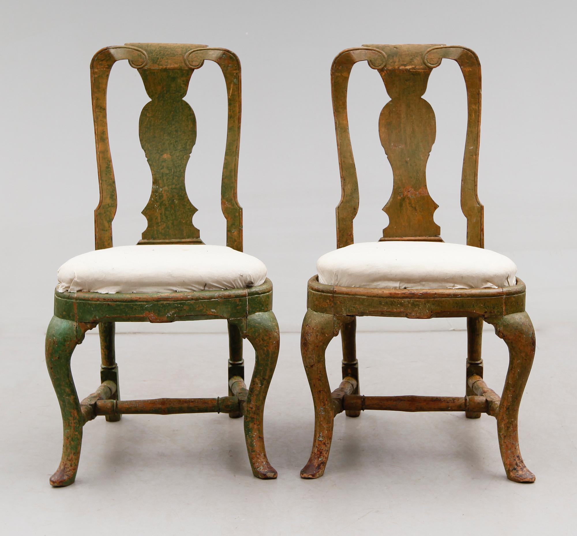 STOLAR, 1 par, senbarock, 1700-tal.