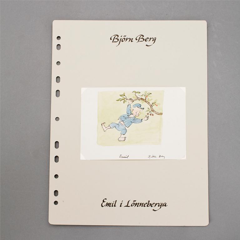 BJÖRN BERG, akvarellerad tuschteckning, sign.
