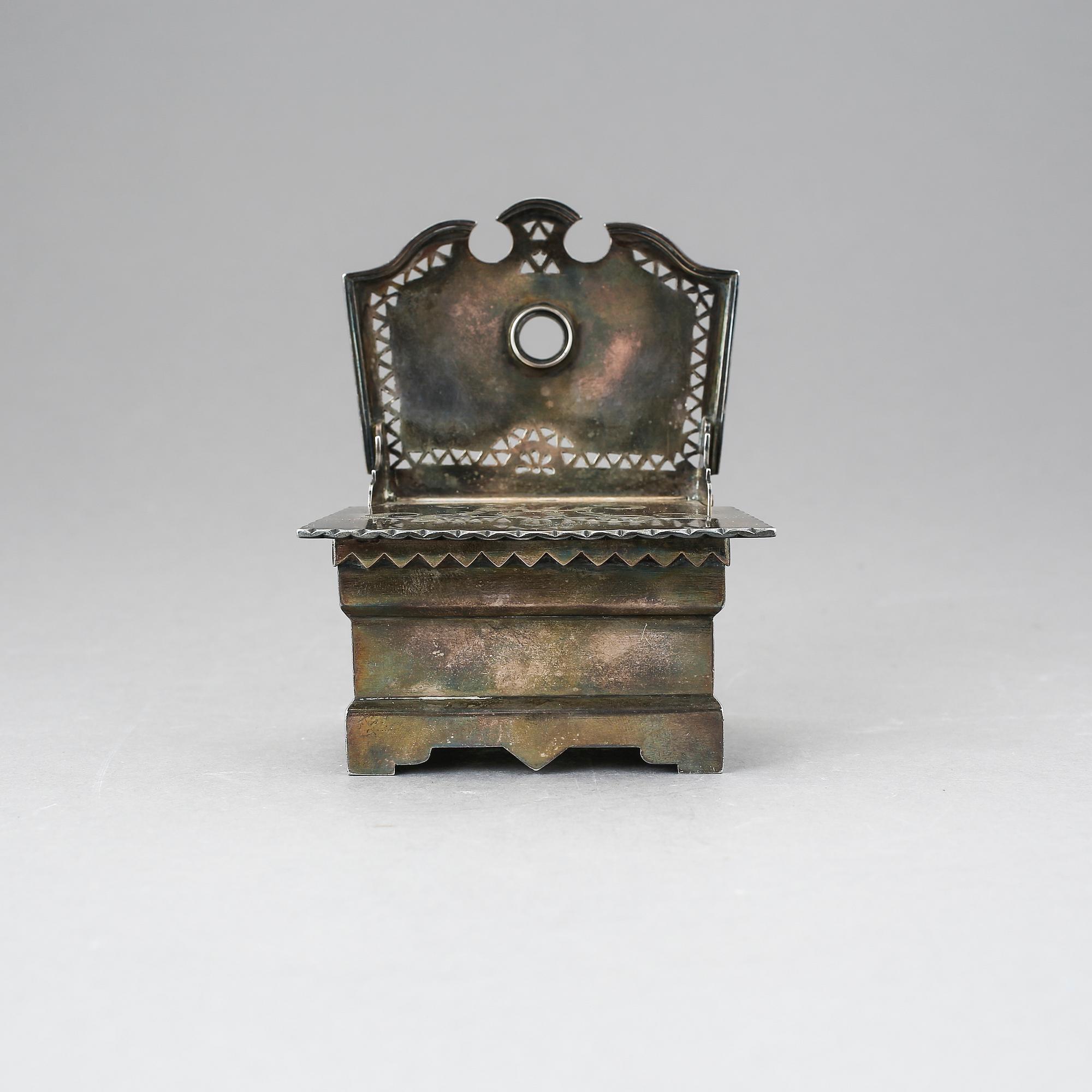 SALTSTOL, silver, Gustav Alexander Sohlman, S:t Petersburg, 1877. Vikt ca 219g.