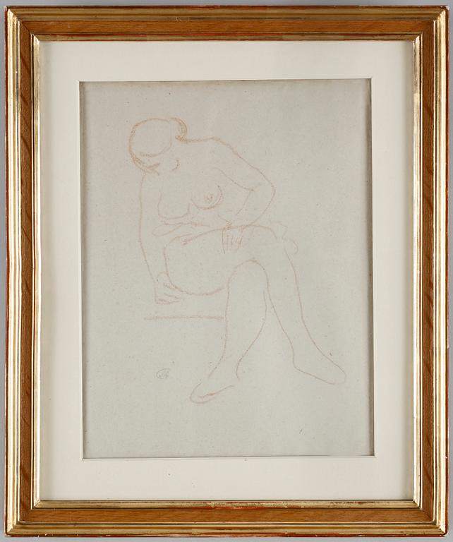 ARISTIDE MAILLOL, rödkrita, monogramsign.