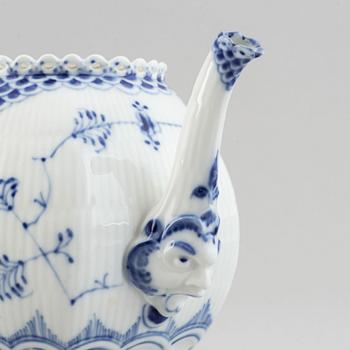 Royal Copenhagen,  a '1119' 'Musselmalet Full Lace' porcelain teapot, Denmark.
