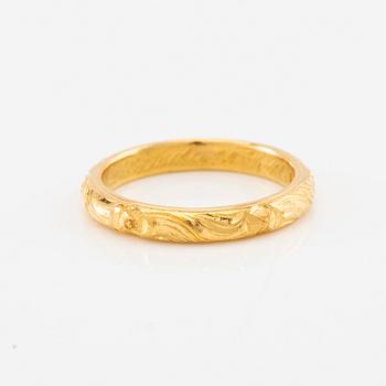 Ring 23K guld, Hjalmar Bergmark Norrköping 1942.