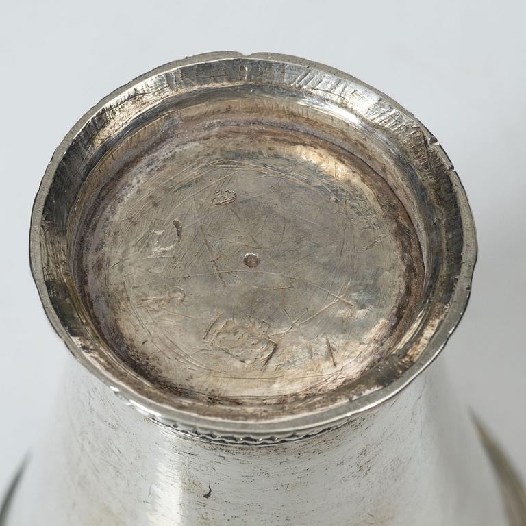 A Swedish 18th century silver beaker, mark of Johan Wasserman, Lindesberg, Sweden  1761.