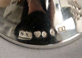 ÄGGKOPPAR, 12 st, silver, Stockholm 1931.