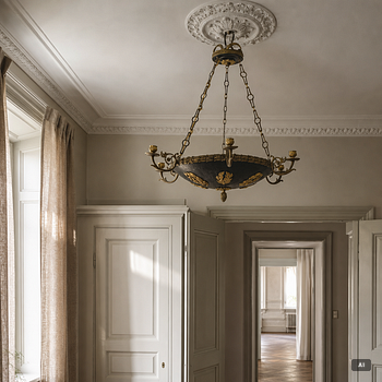 An Empire style chandelier, circa 1900.