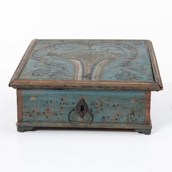 A Swedish painted box, early 19th century.