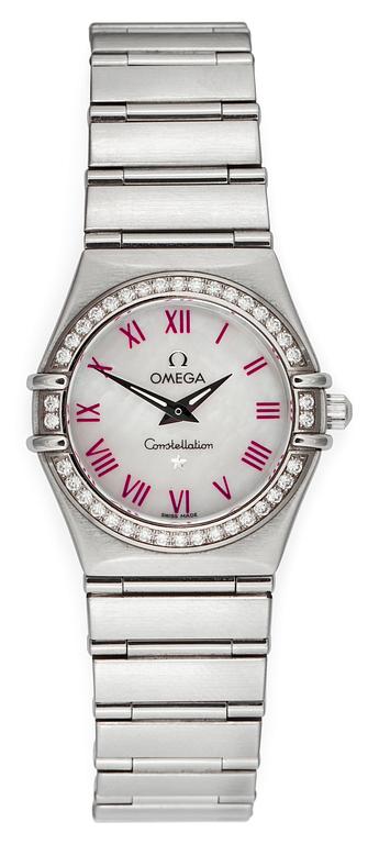 OMEGA, Constellation, quartz, stål med briljantslipade diamanter, 2000-tal.